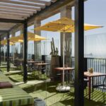 The Silo outside terrace with blue skies