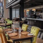 The modern bar and dining area at Silo Hotel