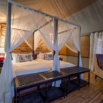 The twin bed set up at Toka Leya