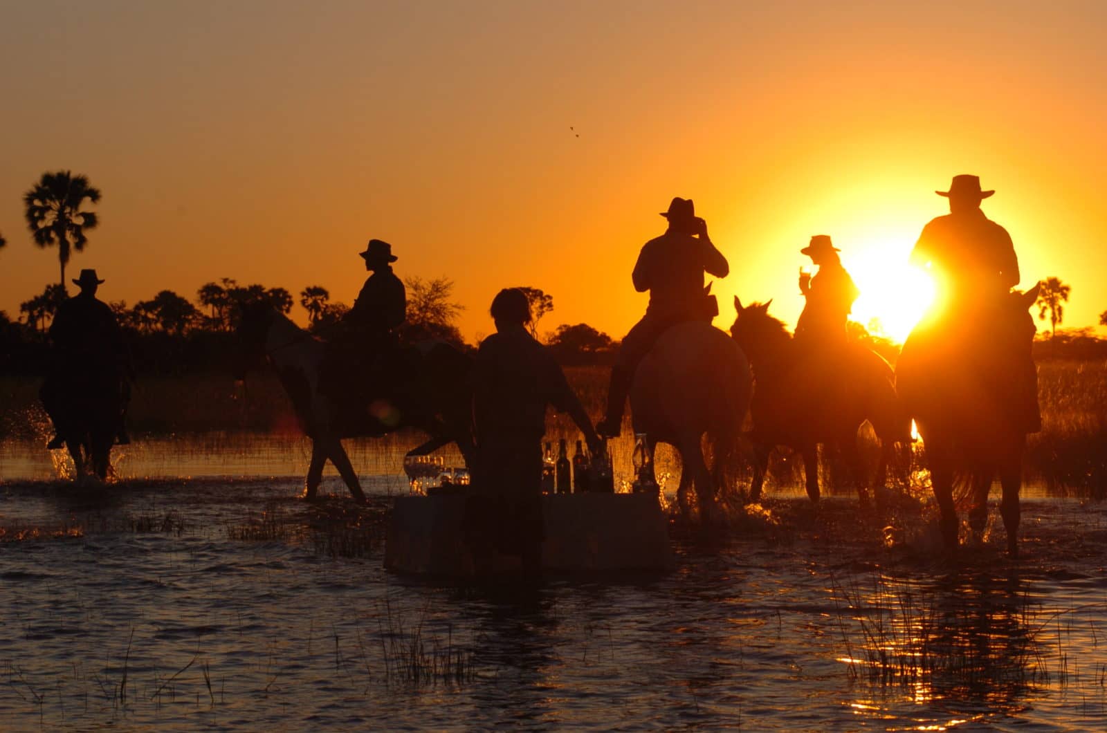 Well deserved sundowners at the end of an exciting bushveld ride