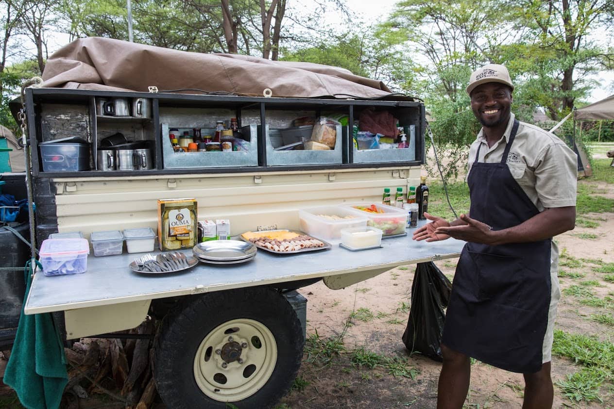 Preparations for a meal underway in Chobe National Park