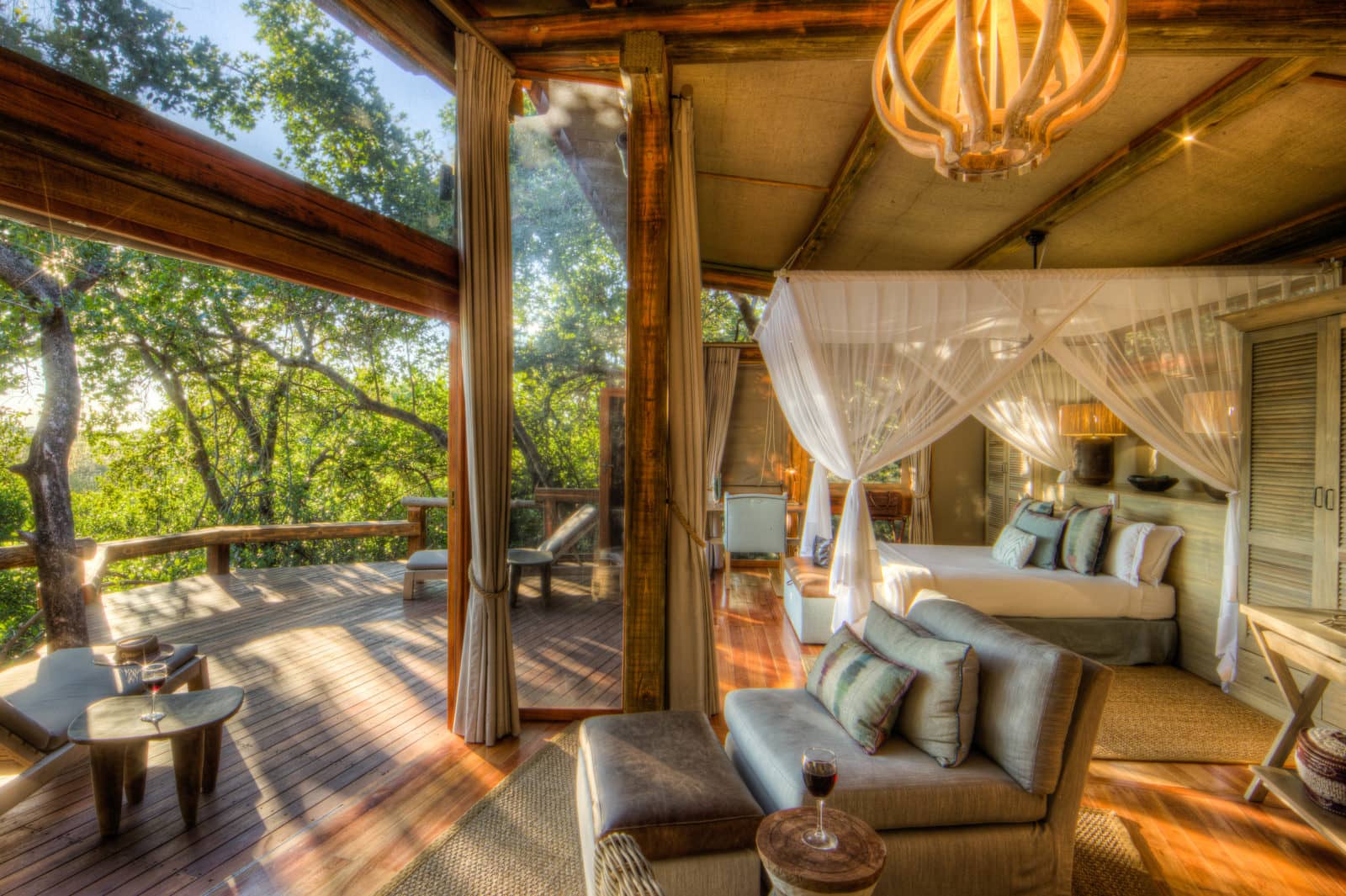 Guests suites are light and airy at Camp Okavango