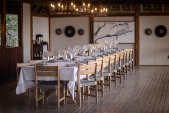 Meals are enjoyed in the main dining area at Splash camp