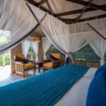 The colourful interiors of the Thamo Telele tented rooms