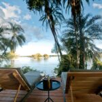 Thorntree River Lodge loungers on the deck overlooking Zambezi
