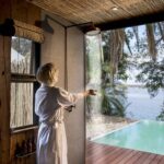 Thorntree River Lodge shower with a view