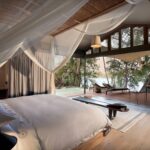 Room with outside view from guest tent at Thorntree River Lodge