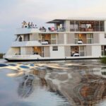 Zambezi Queen with its 14 air conditioned cabins cruising at dusk