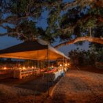 Kweene expeditions mess tent at night