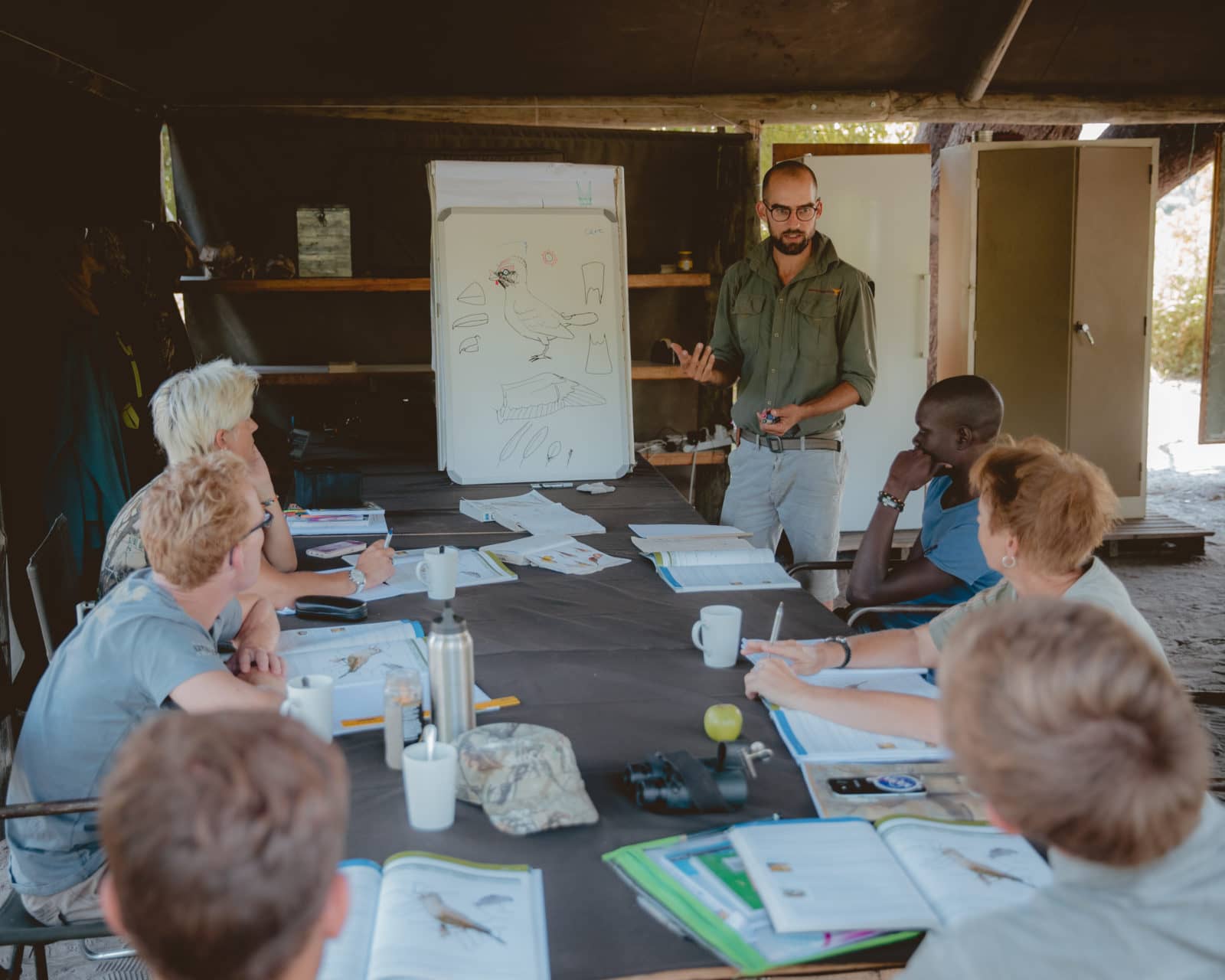 Guides in theory training at the African guide Academy