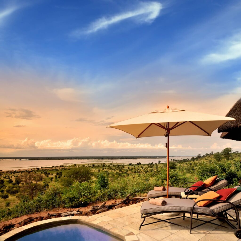 Plunge pool with a view at Ngoma Safari Lodge