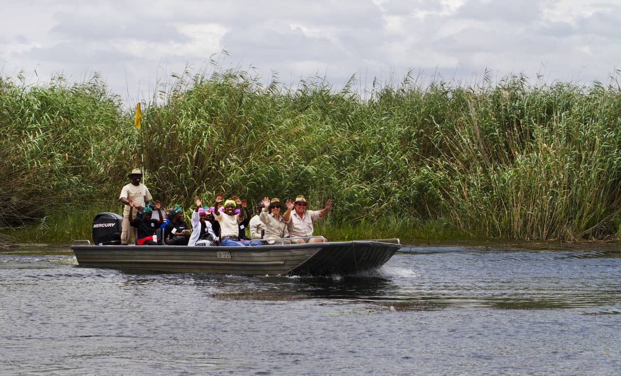 Sustainable tourism in the Okavango communities vist the camps