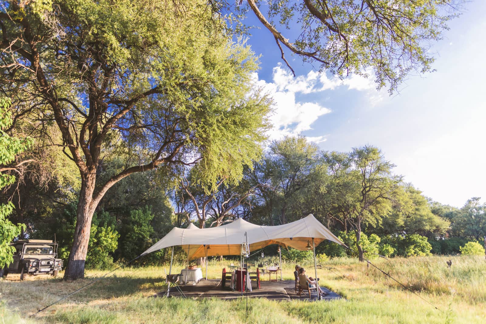 The perfectly located mess tent on Safari with Walk Botswana