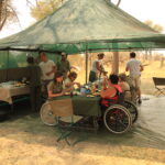 Endeavour guests enjoy lunch together on safari