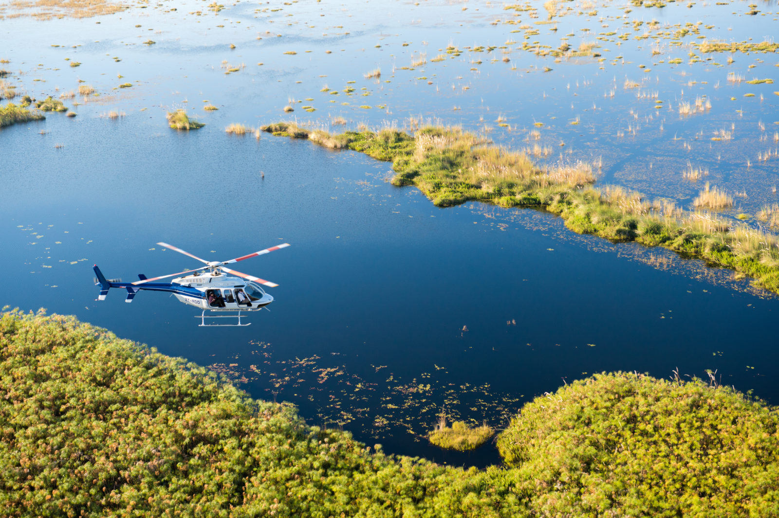 Helicopter flights over the Okavango Delta