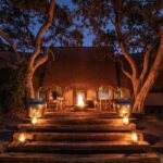 The Selinda Suite by night all lit up with lanterns