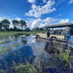 Game drives through flood waters in the north Okavango Delta