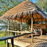 Deck over the Chobe River from accommodation rooms at Bakwena Lodge