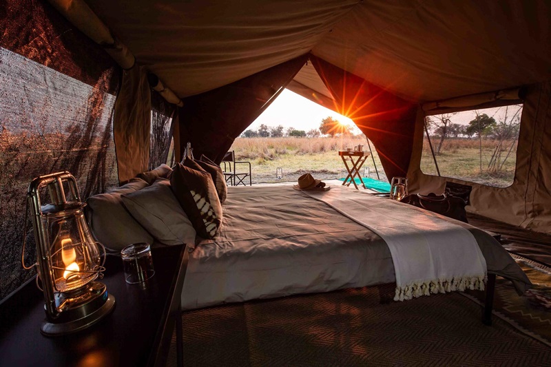 A look inside your tent in the Okavango Delta