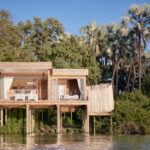 The Island Treehouses are set high up of the Zambezi River.