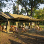 The mess tent at Peake Safaris designed to be spacious and airy