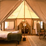 Looking into guest tent at Peake Safaris