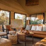 The small but comfortable lounge area at Nkasa Linyanti