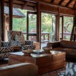 Welcoming thatched main area in Tuli Safari Lodge.