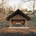Sandibe Under Canvas, simple classic 1920 safari tent with double bed and ensuite shower with hot water and flushing toilet set in the Southern Okavango.